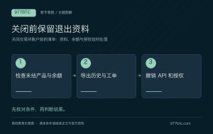 关闭交易所账户前的清单：资料、余额与授权如何处理；主题示意配图