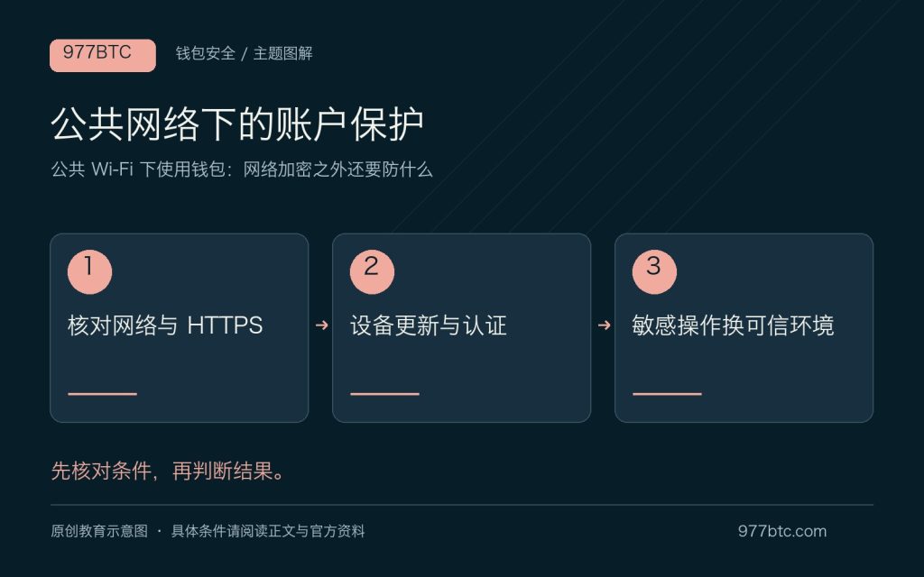 公共 Wi-Fi 下使用钱包：网络加密之外还要防什么；主题示意配图