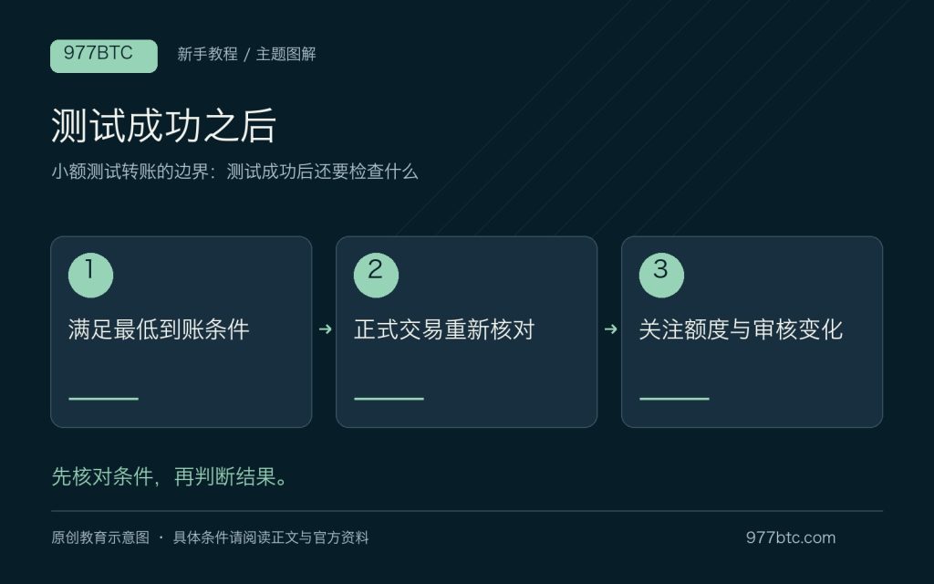小额测试转账的边界：测试成功后还要检查什么