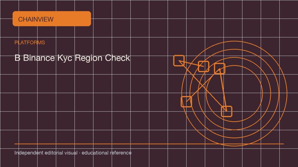 Русский: Binance KYC and regional availability: entity, products and limits; independent editorial visual