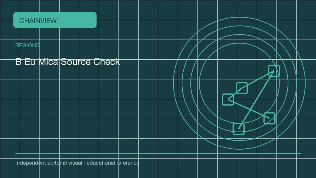 العربية: Checking EU MiCA information: authorization, scope and transition; independent editorial visual