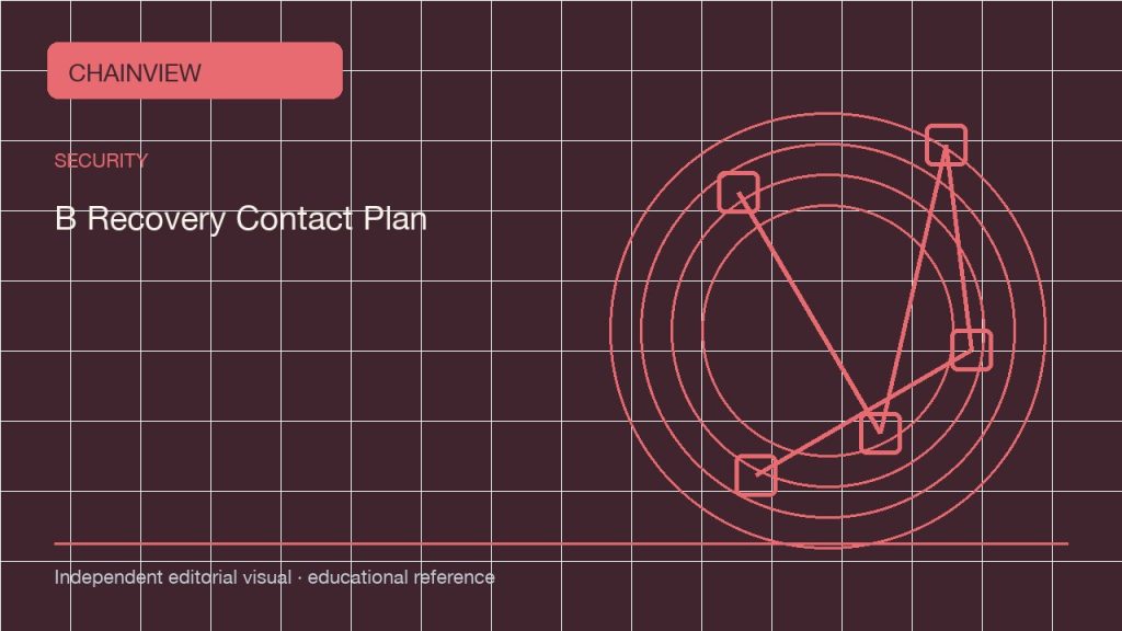 العربية: Recovery contact plans: separation, records and emergency steps; independent editorial visual