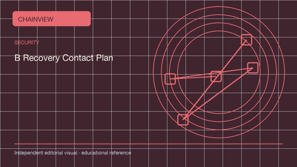 Tiếng Việt: Recovery contact plans: separation, records and emergency steps; independent editorial visual