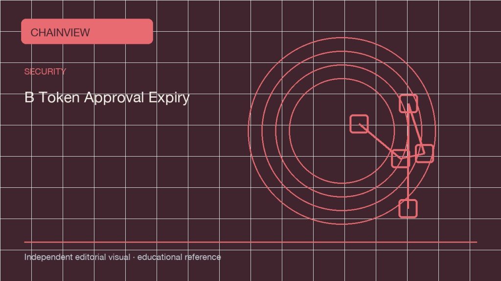 한국어: Token approval expiry: limits, revocation and new contracts; independent editorial visual