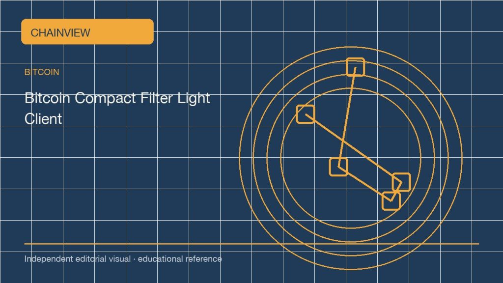 Bitcoin · Tiếng Việt版:Bitcoin light clients and compact filters: what your wallet verifies; independent editorial visual