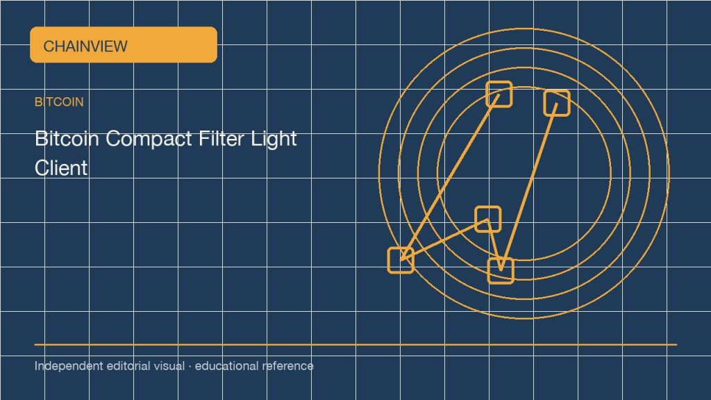 比特币 · 简体中文版：Bitcoin light clients and compact filters: what your wallet verifies; independent editorial visual