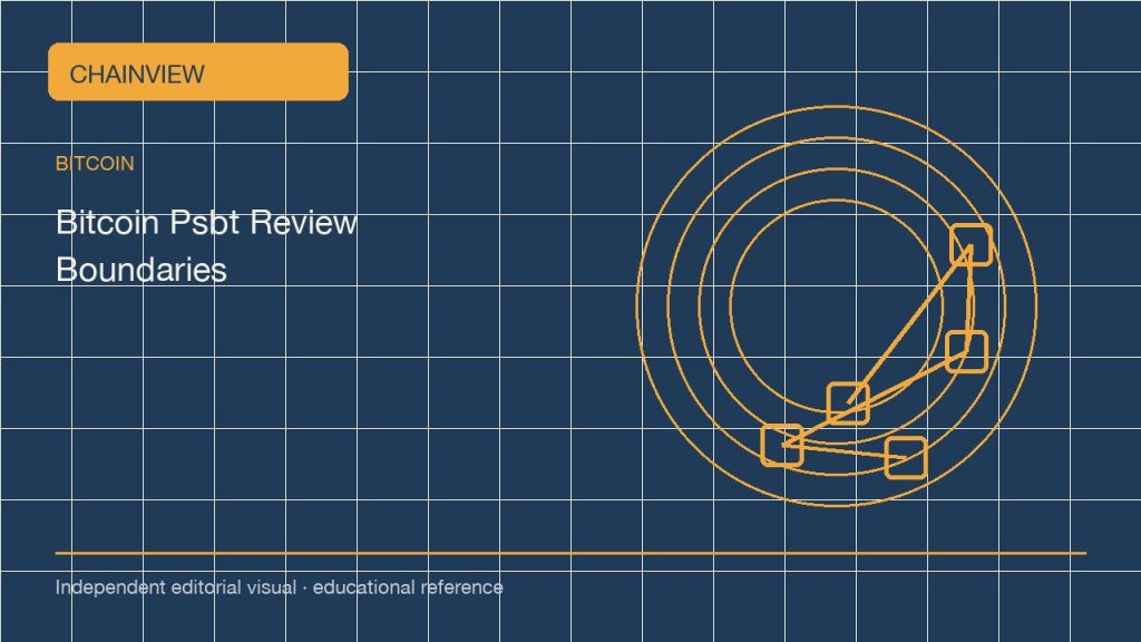 Reviewing a Bitcoin PSBT: which facts the signer must actually check; independent editorial visual