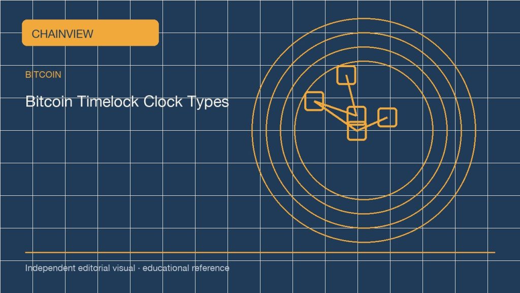Bitcoin · Tiếng Việt版:Bitcoin timelocks: block height, time and the difference between two clocks; independent editorial visual