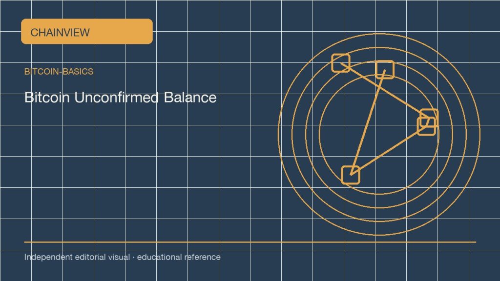 Unconfirmed Bitcoin Balances: Mempool, RBF, and Wallet Display; independent editorial visual