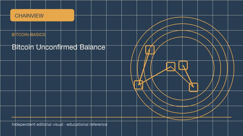 พื้นฐานบิตคอยน์ · ไทย：Unconfirmed Bitcoin Balances: Mempool, RBF, and Wallet Display; independent editorial visual
