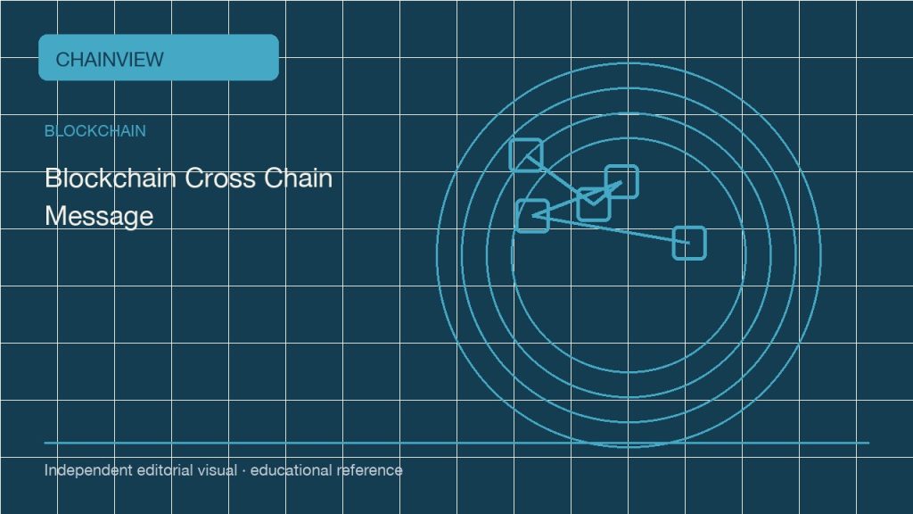 Blockchain · Español (México)版:Cross-chain messages: proving origin, replay resistance and execution status; independent editorial visual