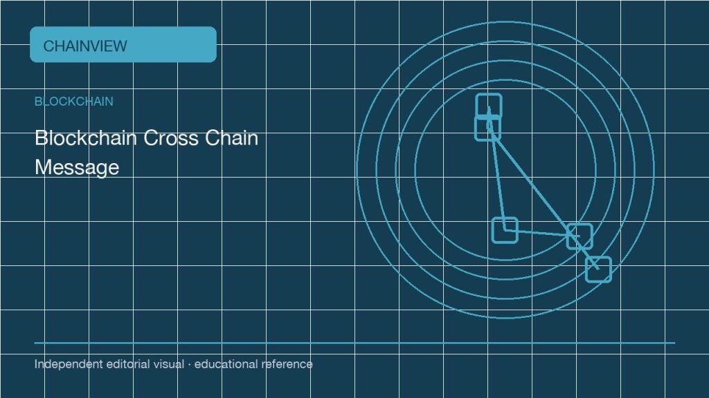 Blockchain · Tiếng Việt版:Cross-chain messages: proving origin, replay resistance and execution status; independent editorial visual