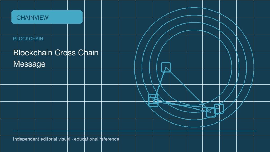区块链 · 简体中文版：Cross-chain messages: proving origin, replay resistance and execution status; independent editorial visual