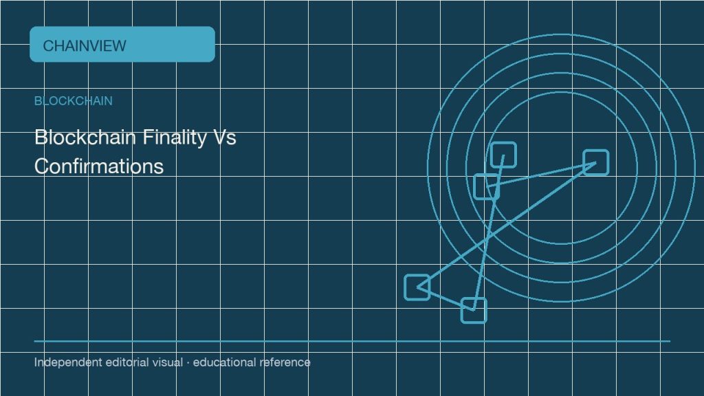 Finality versus confirmations: a practical language for settlement risk; independent editorial visual