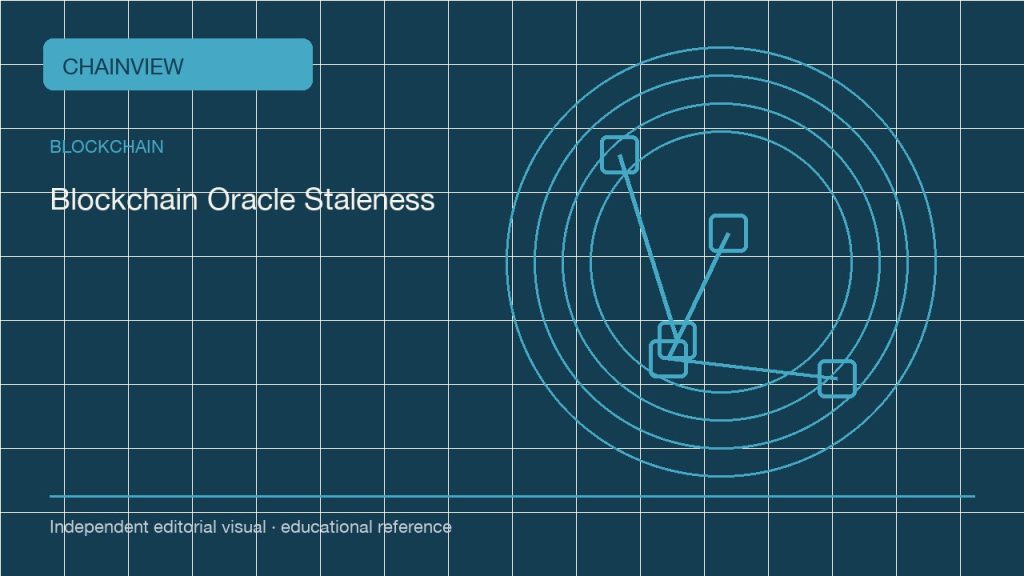 区块链 · 简体中文版：Oracle data quality: freshness, bounds and fallback behavior; independent editorial visual