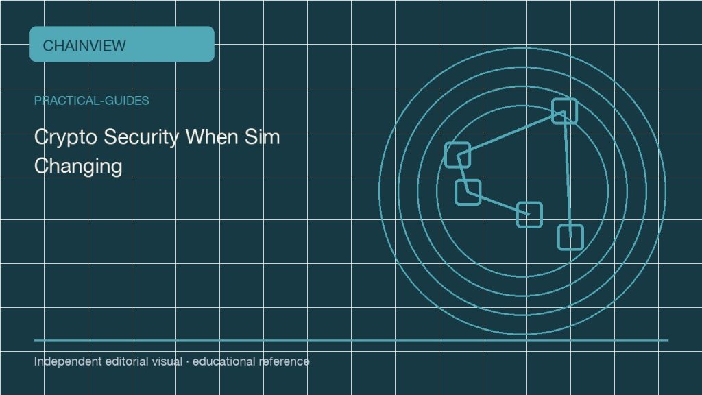 أدلة عملية · العربية:Crypto Account Security When Changing SIM Cards or Phones; independent editorial visual