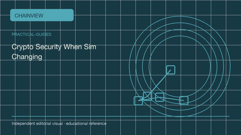 Практические руководства · Русский:Crypto Account Security When Changing SIM Cards or Phones; independent editorial visual