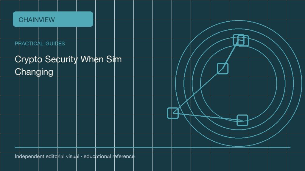 Hướng dẫn thực tế · Tiếng Việt:Crypto Account Security When Changing SIM Cards or Phones; independent editorial visual