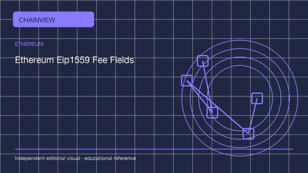 Ethereum · Español (México)版:Ethereum EIP-1559 fee fields: base fee, priority fee and the inclusion limit; independent editorial visual
