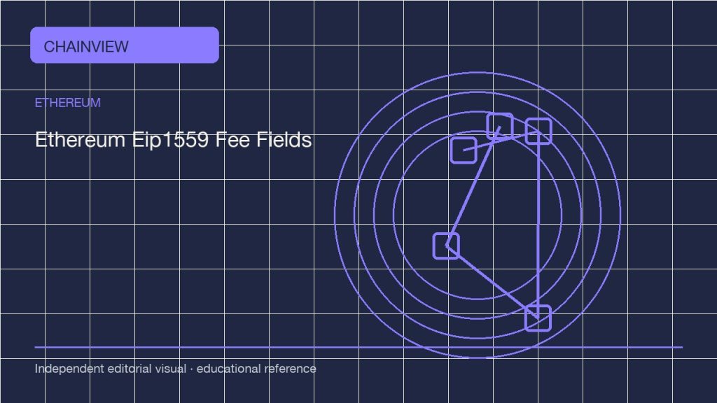 อีเธอเรียม · ไทย版:Ethereum EIP-1559 fee fields: base fee, priority fee and the inclusion limit; independent editorial visual