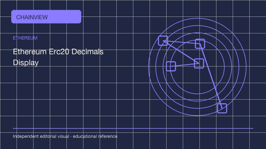 إيثيريوم · العربية版：ERC-20 decimals and display units: avoid sending the wrong token amount; independent editorial visual