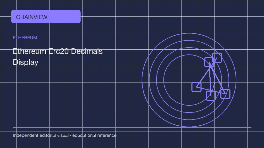 이더리움 · 한국어판: ERC-20 decimals and display units: avoid sending the wrong token amount; independent editorial visual