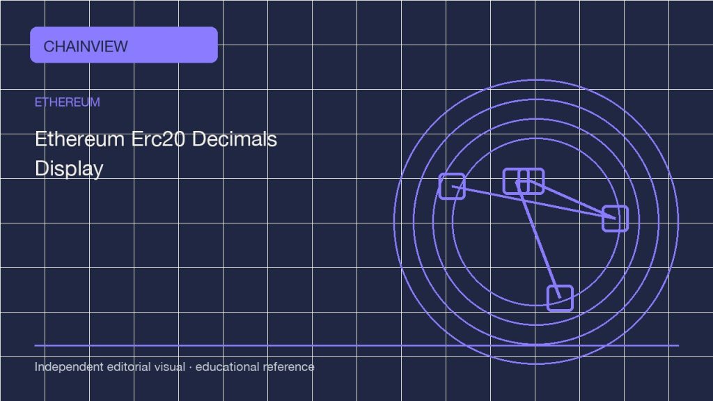Ethereum · Tiếng Việt版：ERC-20 decimals and display units: avoid sending the wrong token amount; independent editorial visual
