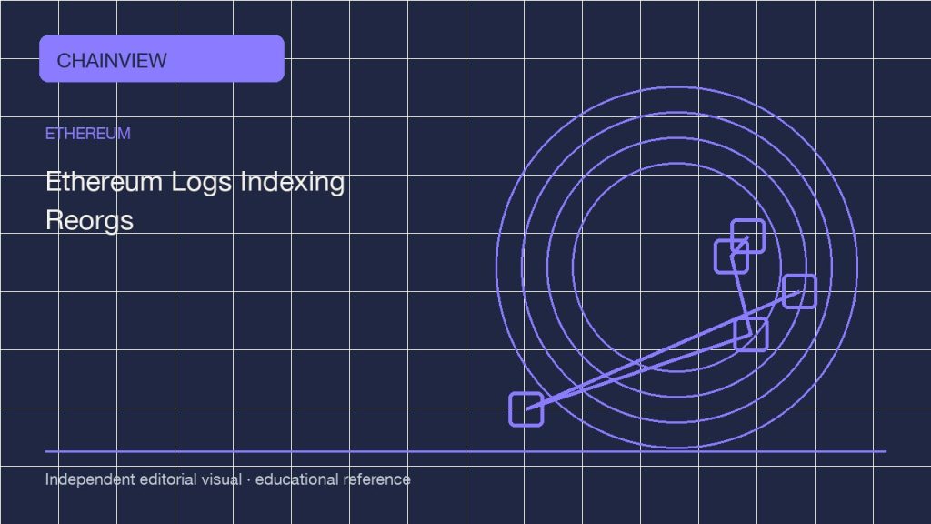 Reading Ethereum event logs: topics, filters and chain reorganizations; independent editorial visual
