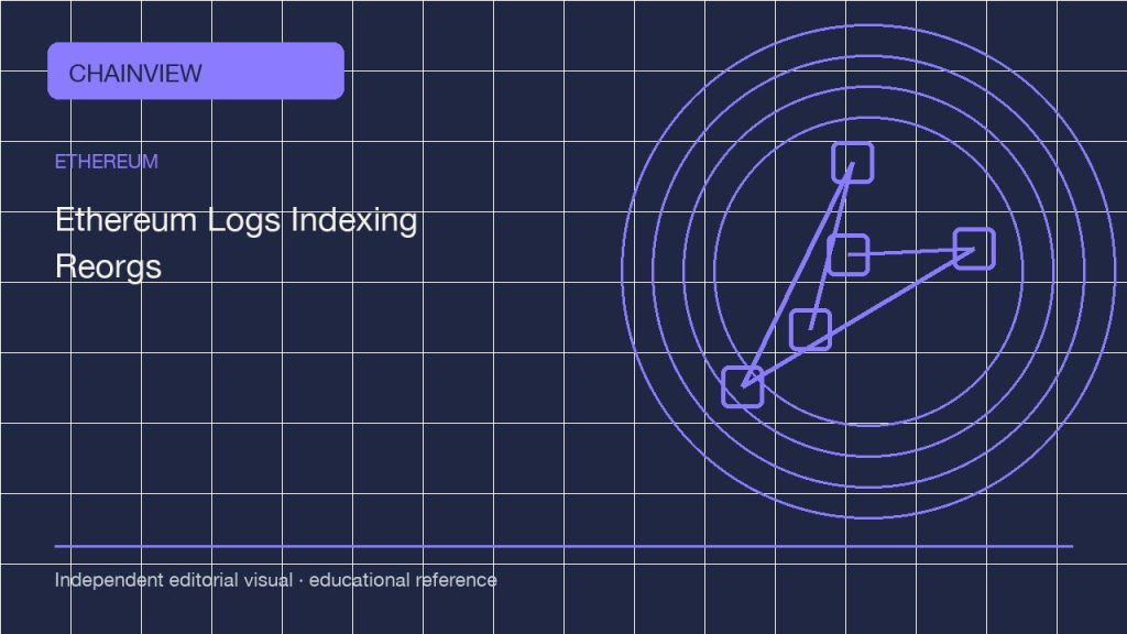 อีเธอเรียม · ไทย版：Reading Ethereum event logs: topics, filters and chain reorganizations; independent editorial visual