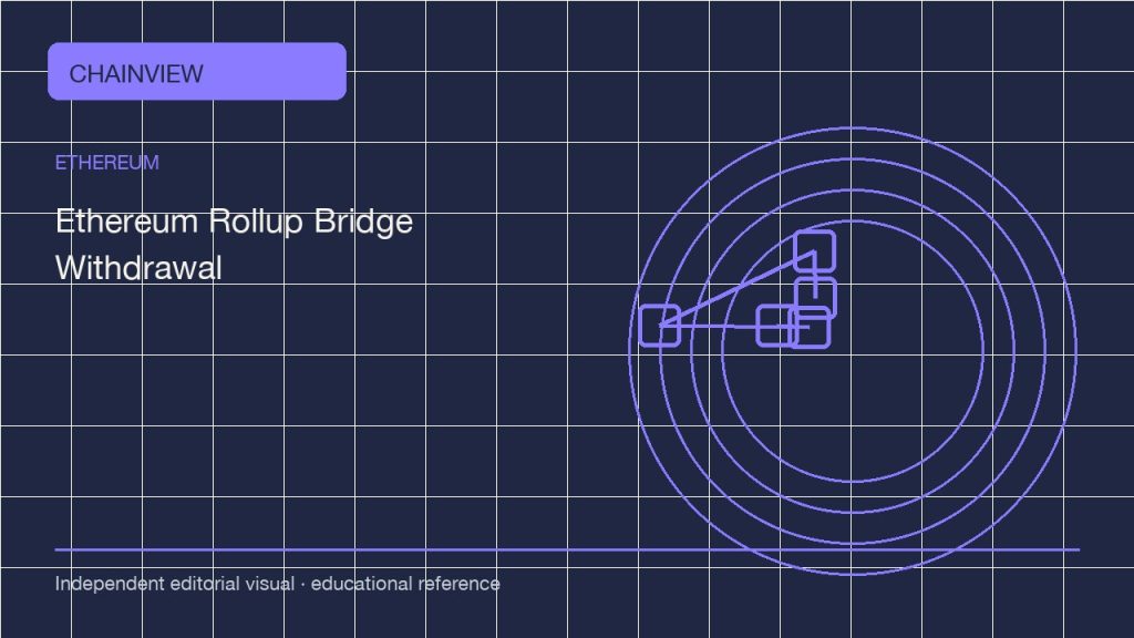 Rollup bridge withdrawals: proving, waiting and checking the destination; independent editorial visual