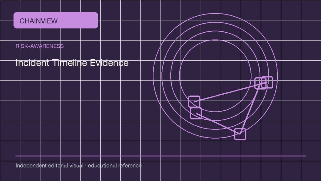 Nhận diện rủi ro · Tiếng Việt：Crypto Incident Timelines: Build Evidence Before Repeating a Rumor; independent editorial visual