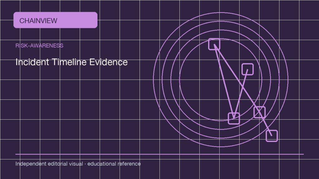 風險認知 · 繁體中文:Crypto Incident Timelines: Build Evidence Before Repeating a Rumor; independent editorial visual