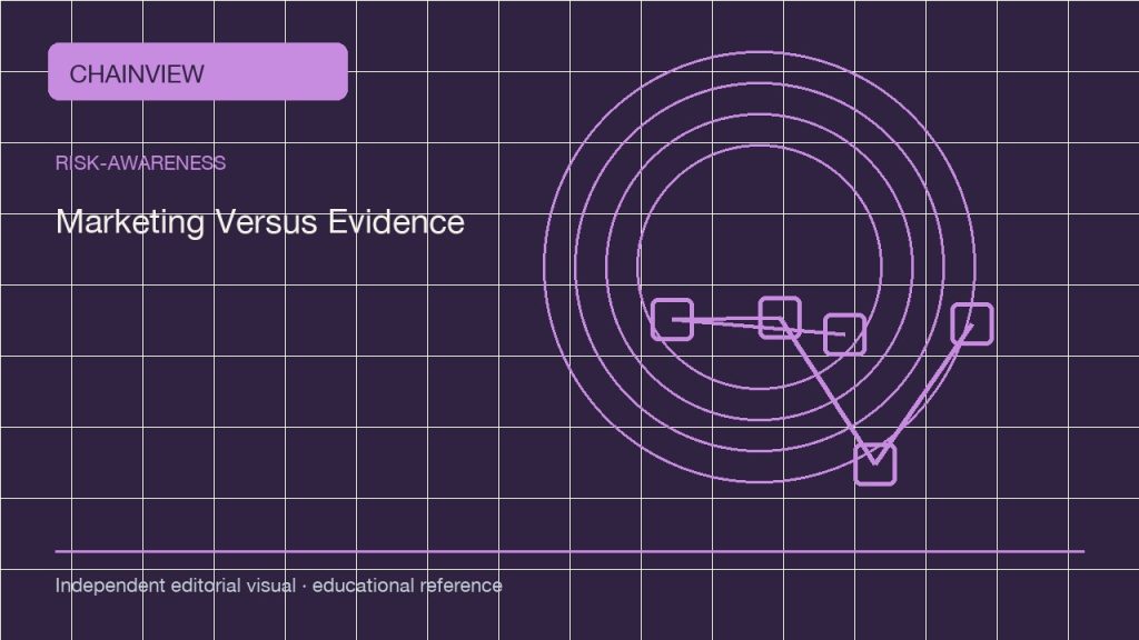 Crypto Marketing Versus Evidence: Read Claims Before You Share Them; independent editorial visual