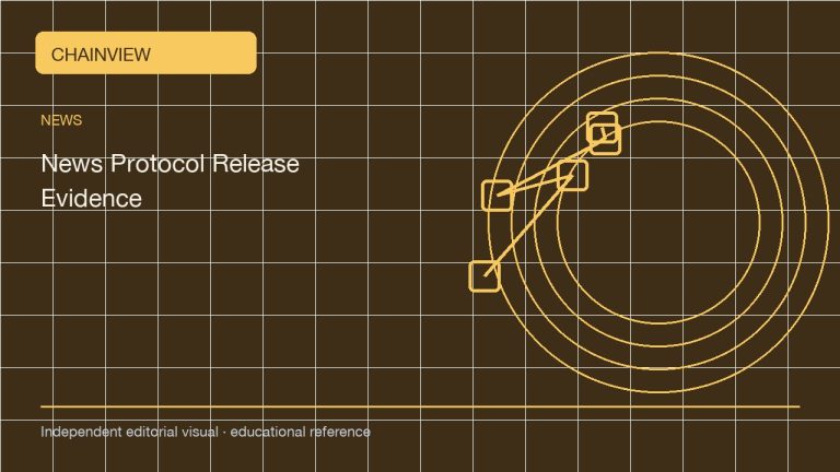 新闻 · 简体中文版:How to read a protocol release announcement without confusing code and activation; independent editorial visual