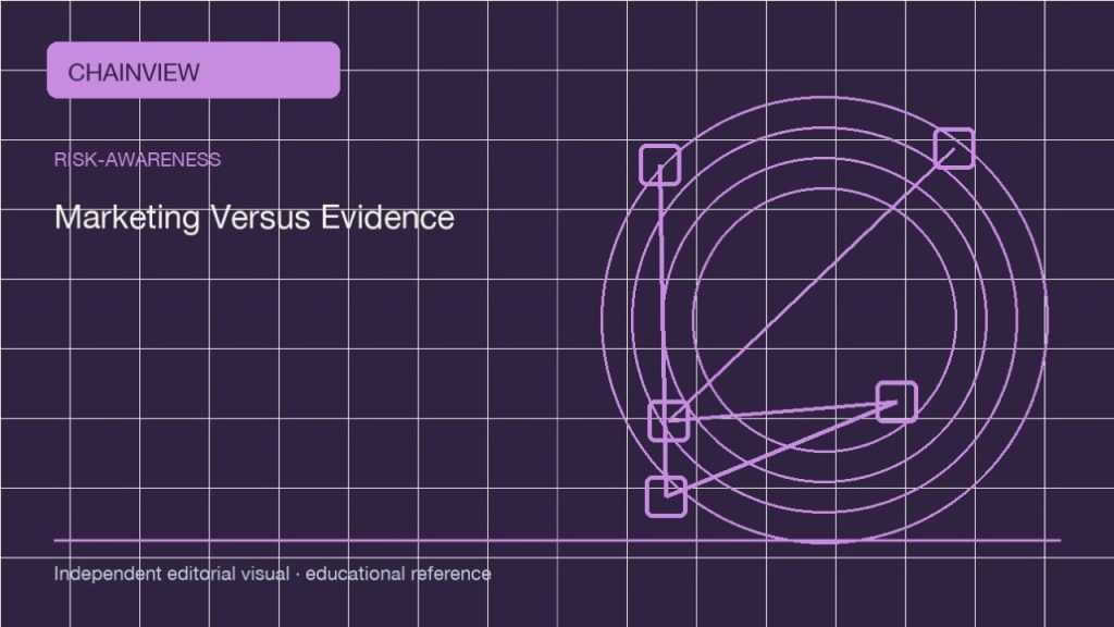 Análisis práctico: Fundamentos de Bitcoin · Verificación de fuentes y cadena de evidencia; independent editorial visual