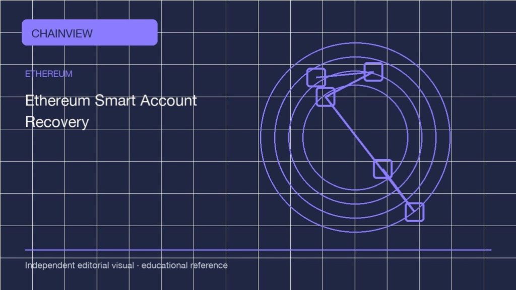 Análisis práctico: Blockchain · Verificación de fuentes y cadena de evidencia; independent editorial visual