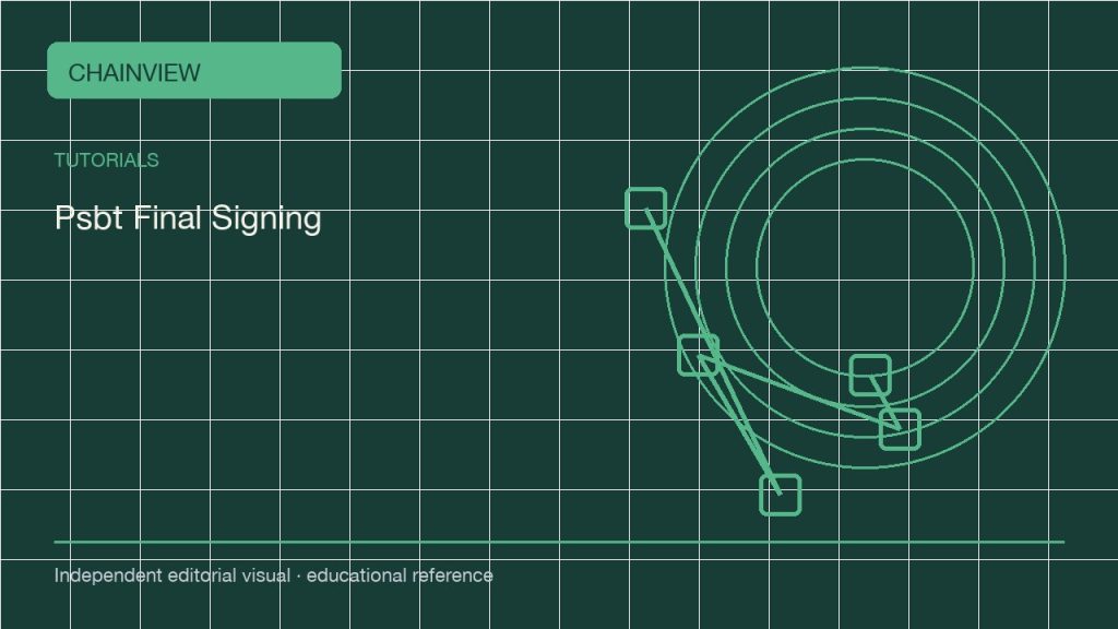 Bitcoin PSBT Final-Signing Checklist for Multisignature Wallets; independent editorial visual
