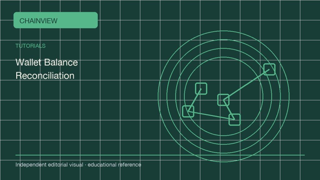 Reconciling a Crypto Wallet Balance: UTXOs, Tokens and Local Records; independent editorial visual