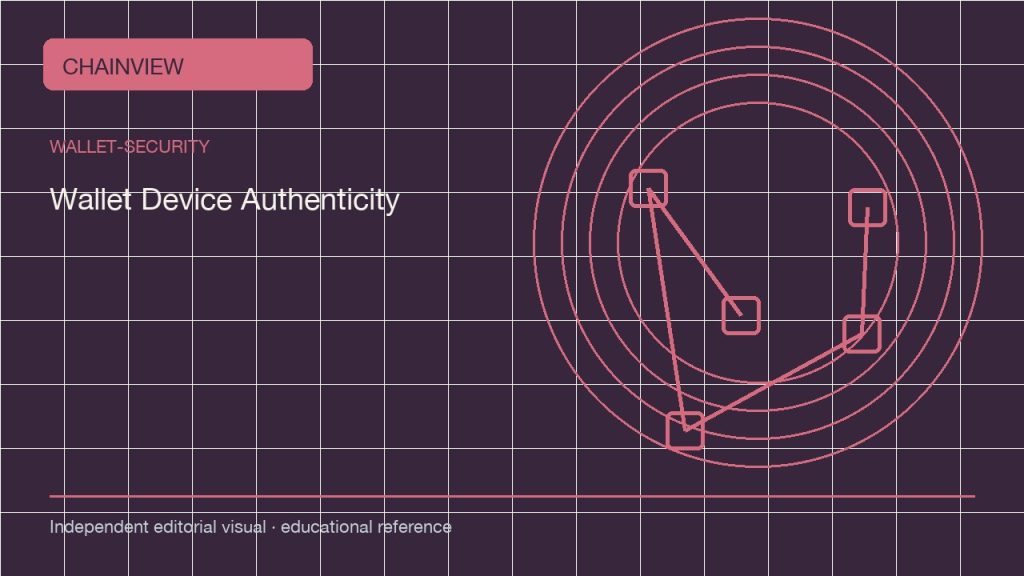 An toàn ví · Tiếng Việt：Hardware Wallet Device Authenticity and Supply-Chain Checks; independent editorial visual