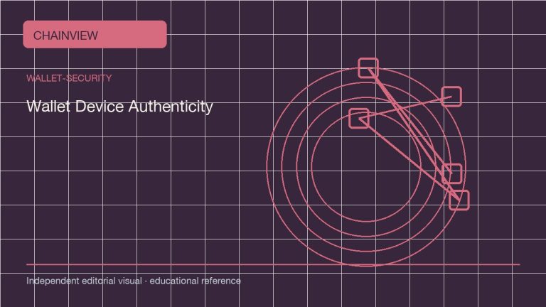 钱包安全 · 简体中文：Hardware Wallet Device Authenticity and Supply-Chain Checks; independent editorial visual