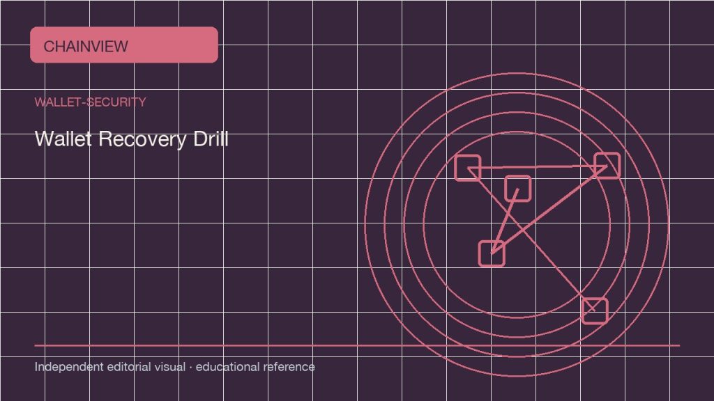 Wallet Recovery Drills: Test Access Without Risking the Main Balance; independent editorial visual