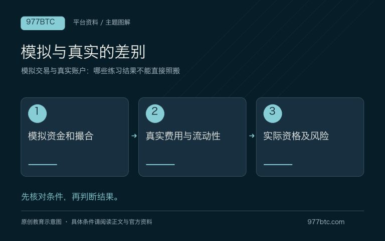模拟交易与真实账户：哪些练习结果不能直接照搬；主题示意配图
