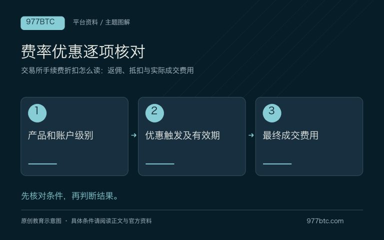 交易所手续费折扣怎么读：返佣、抵扣与实际成交费用；主题示意配图